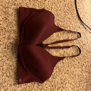 Burgundy Bra with Adjustable Straps